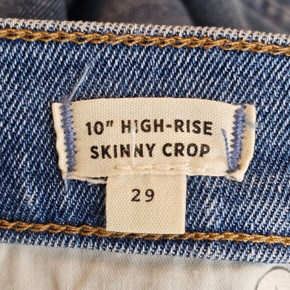 Madewell Jeans Womens 29 32x26 Blue 10" High Rise Skinny Crop Denim Stretch - Picture 6 of 13